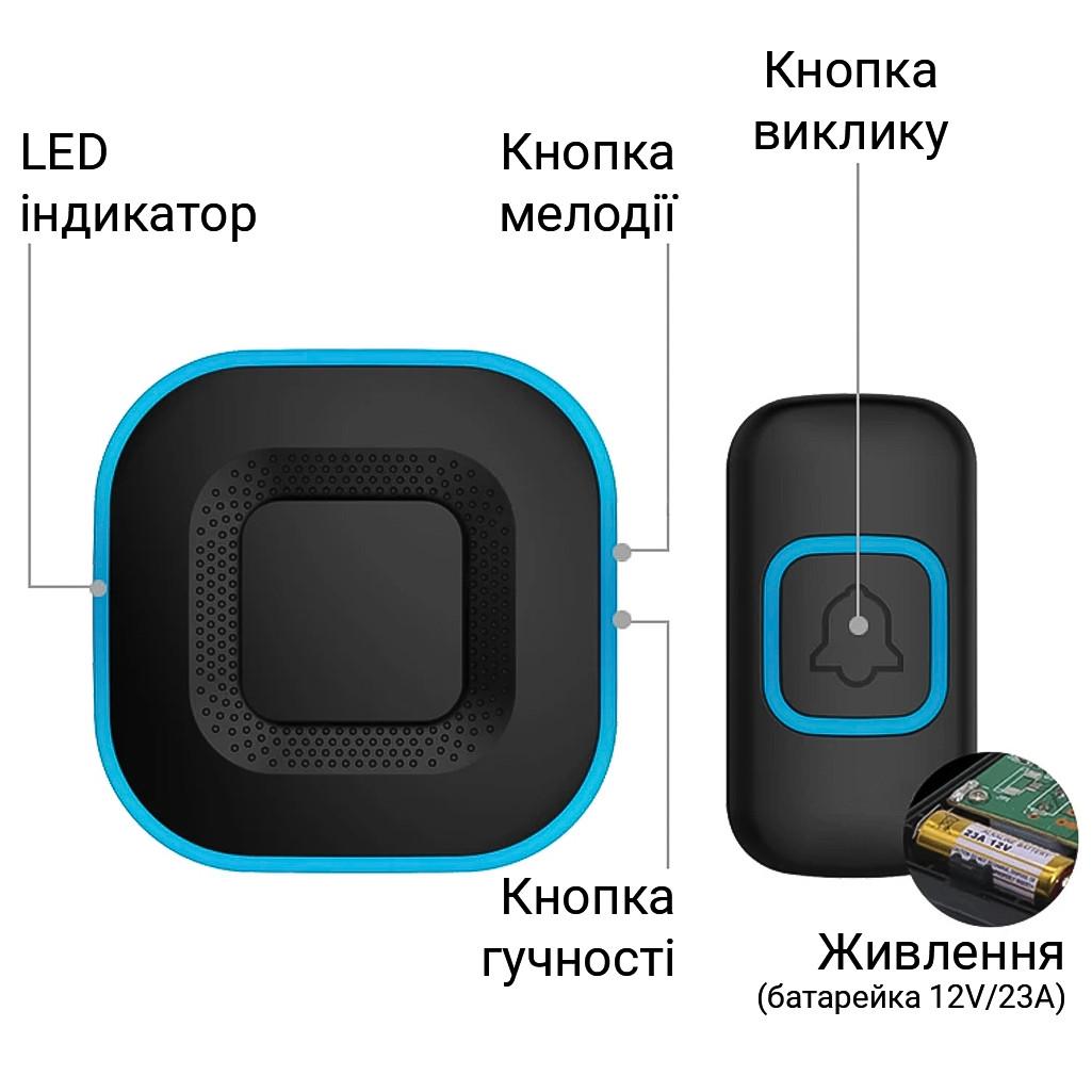 Звонок беспроводной дверной Digital Lion WDB-10 до 300 м влагозащищенный Черный - фото 3 Звонок беспроводной дверной Digital Lion WDB-10 до 300 м влагозащищенный Черный - фото 3