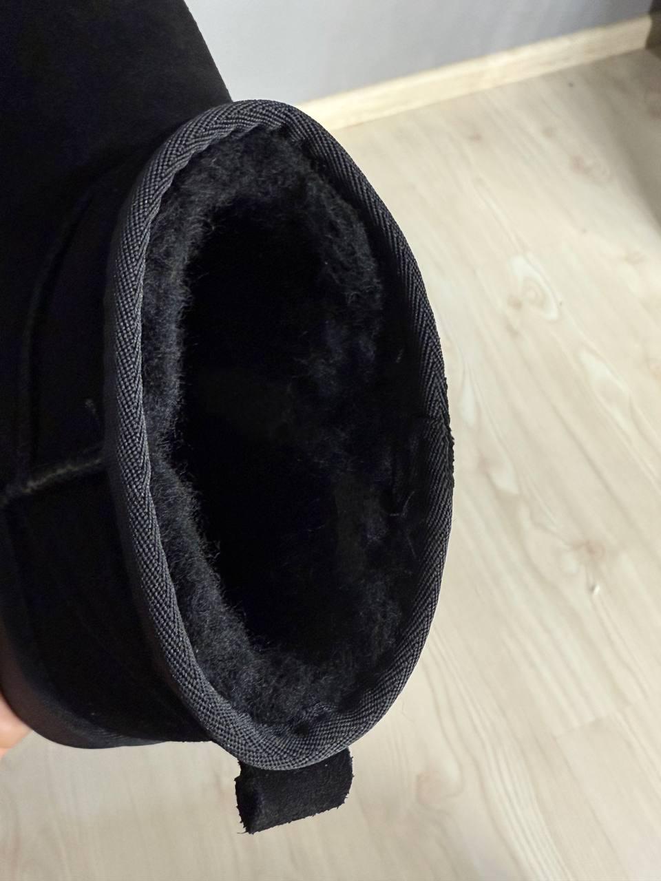 Угги женские Hengji 25-1 натуральная замша короткие на высокой подошве р. 37 Черный (5101) - фото 6