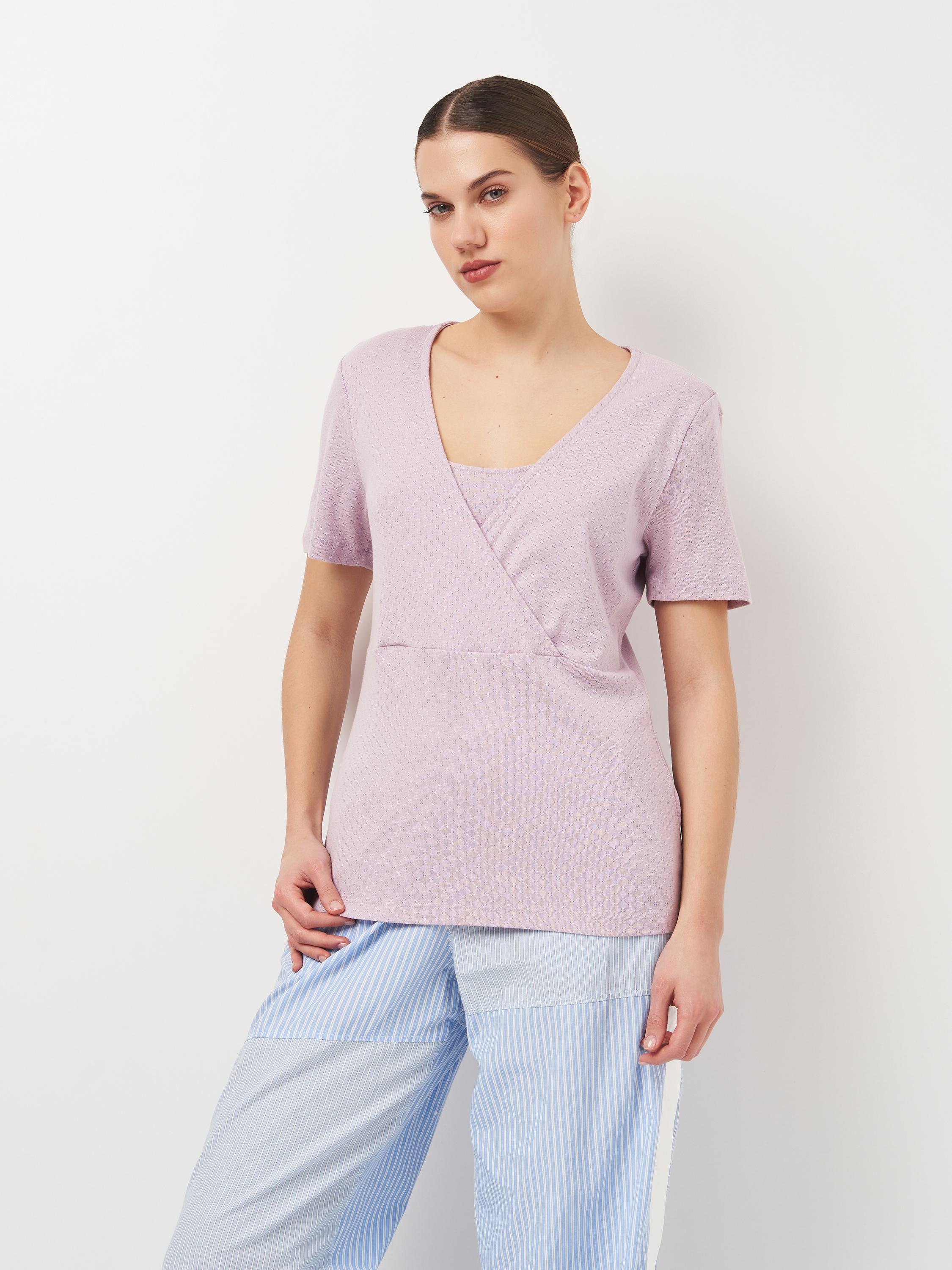 Футболка для годуючих H&M L Світло-бузковий (A10091116423)