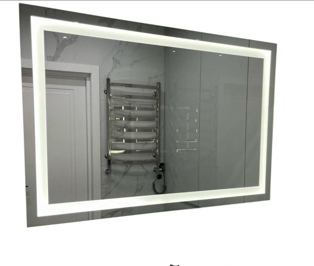 Зеркало c подсветкой led в ванную комнату прямоугольное выключатель 1200х800 мм (L49/1)