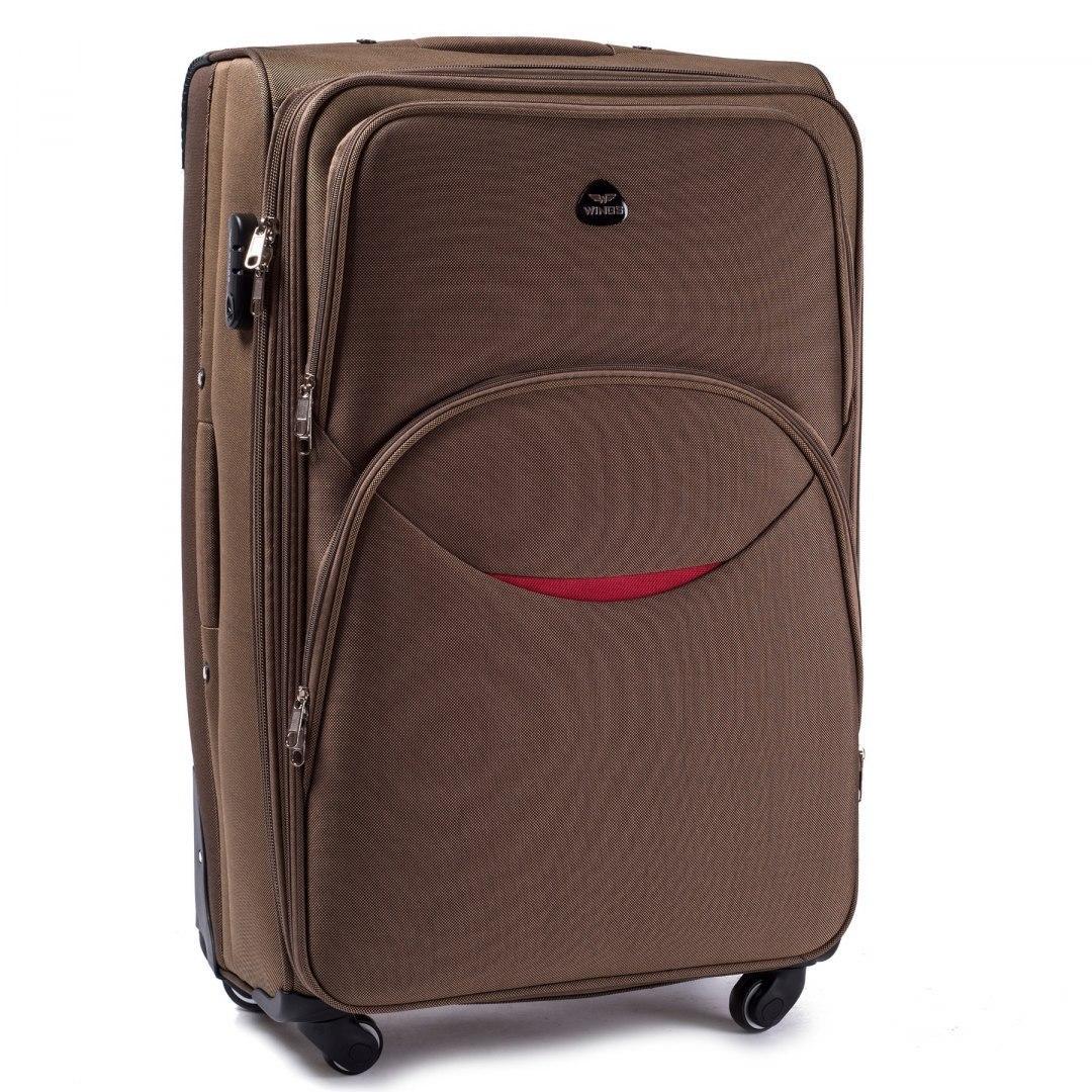 Чемодан Wings 1708 большой 76х48х30 см 90 л тканевый на 4 колесах Песочный