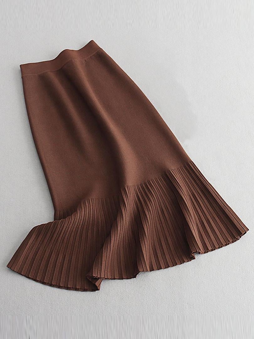 Юбка годи миди Forza Viva MW-KS-1978V-4 р. 42 Коричневый (MW-KS-1978V-4-42) - фото 3