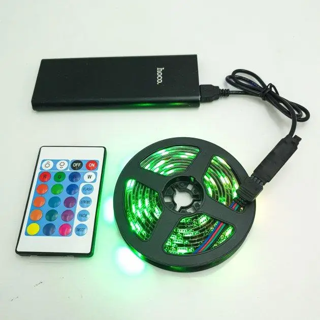 Стрічка світлодіодна LED RGB c bluetooth 5050 з пультом 7680 2 м (571589) - фото 5