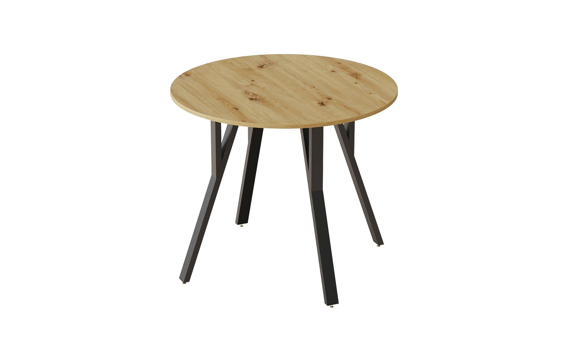 Обеденный стол круглый Ferrum-decor MARSI 4 870-4 ножки конусные металл/ДСП 16 мм 750x870x870 мм Черный/Дуб Артизан (FRD-107435)