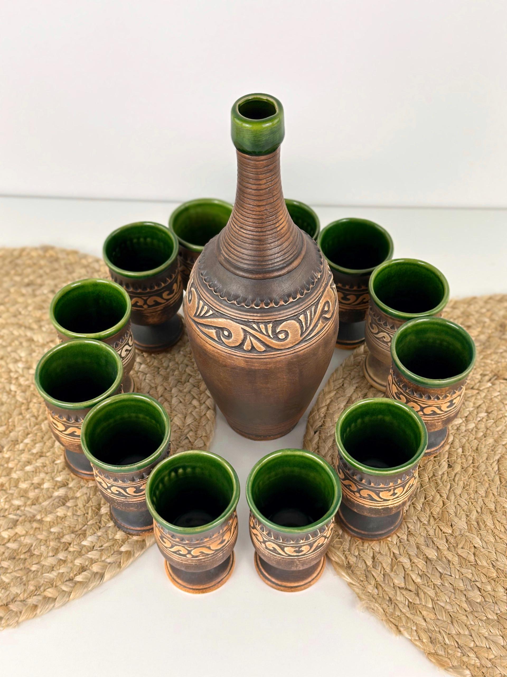 Набор глиняной посуды для подарка Гражда на 12 человек Коричневый (17019-34) - фото 6 Набор глиняной посуды для подарка Гражда на 12 человек Коричневый (17019-34) - фото 6