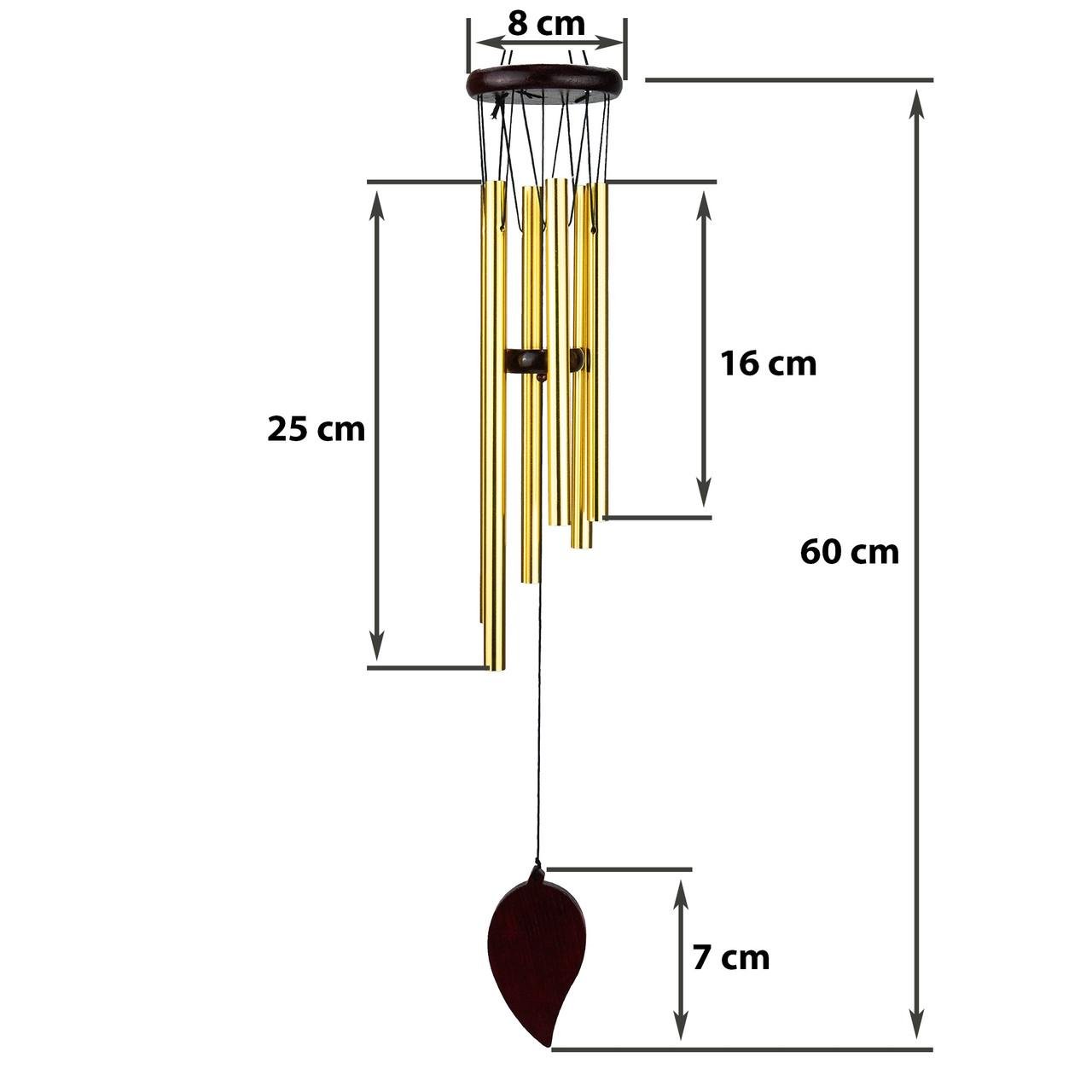 Музика вітру 6 металевих золотистих трубочок 60х8,5 см (С6277) - фото 6 Музика вітру 6 металевих золотистих трубочок 60х8,5 см (С6277) - фото 6