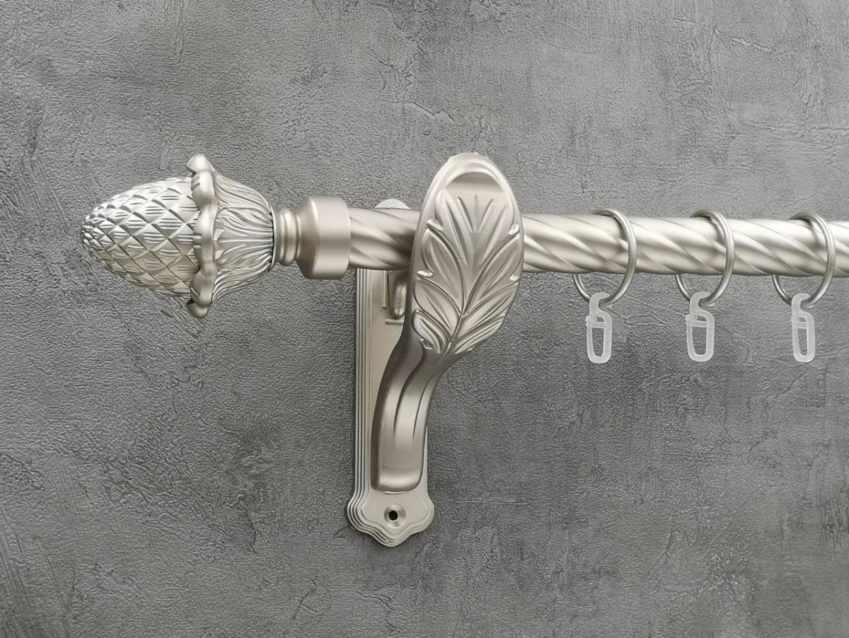 Карниз Quadrum Шишка витая штанга одинарный ретро 25 мм 160 см Сатин (272286501)