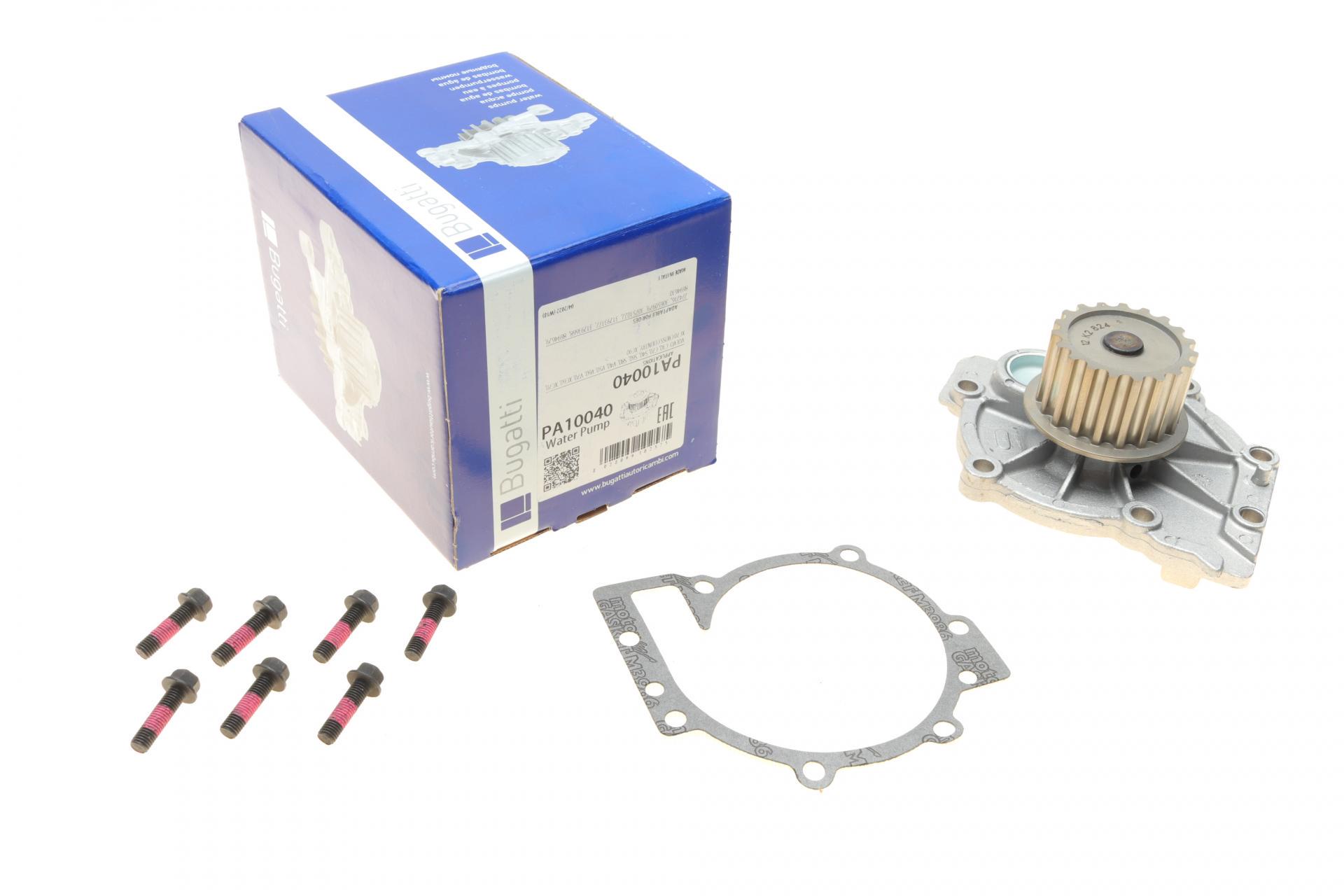 Насос воды Bugatti Volvo С30/70/S40/60/80/V50/60/70/XC60/70/90 2.0/2.4D/2.8-3.0 02- 19z R/B 7 лопа PA10040 (25588933)