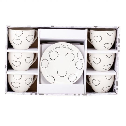 Набор чашек и блюдец Elisey Simple Elegance Collection на 6 керамических персон 12 пр. Белый (135-81-9194-002)