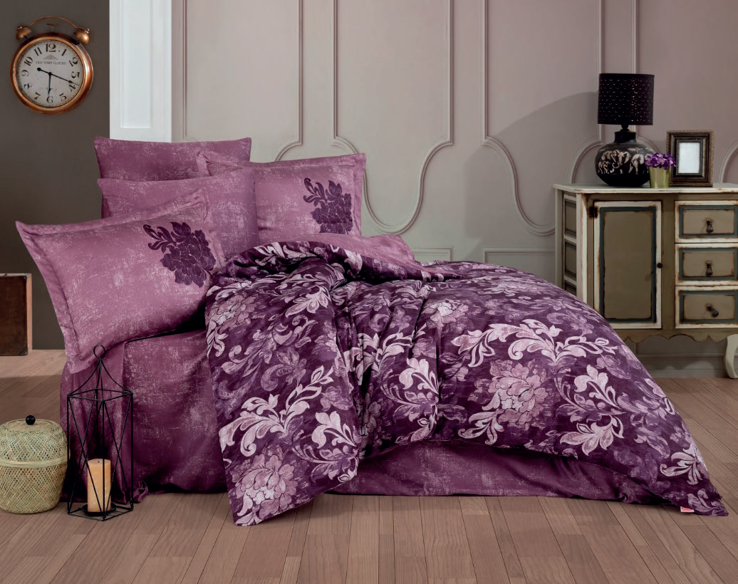 Комплект постільної білизни Hobby Exclusive Sateen Adele 200х220 Бордовий