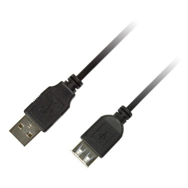 Кабель Piko USB 2.0 AM-AF 1,8 м Black (1283126474125)