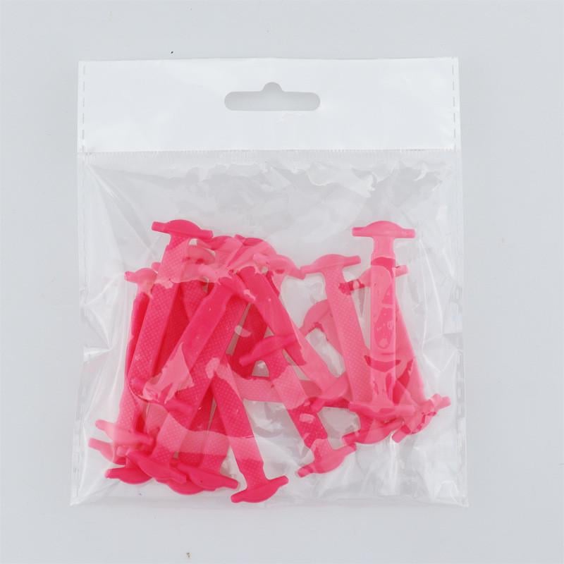 Шнурки для обуви силиконовые эластичные 16 шт. 8 пар Розовый - фото 2