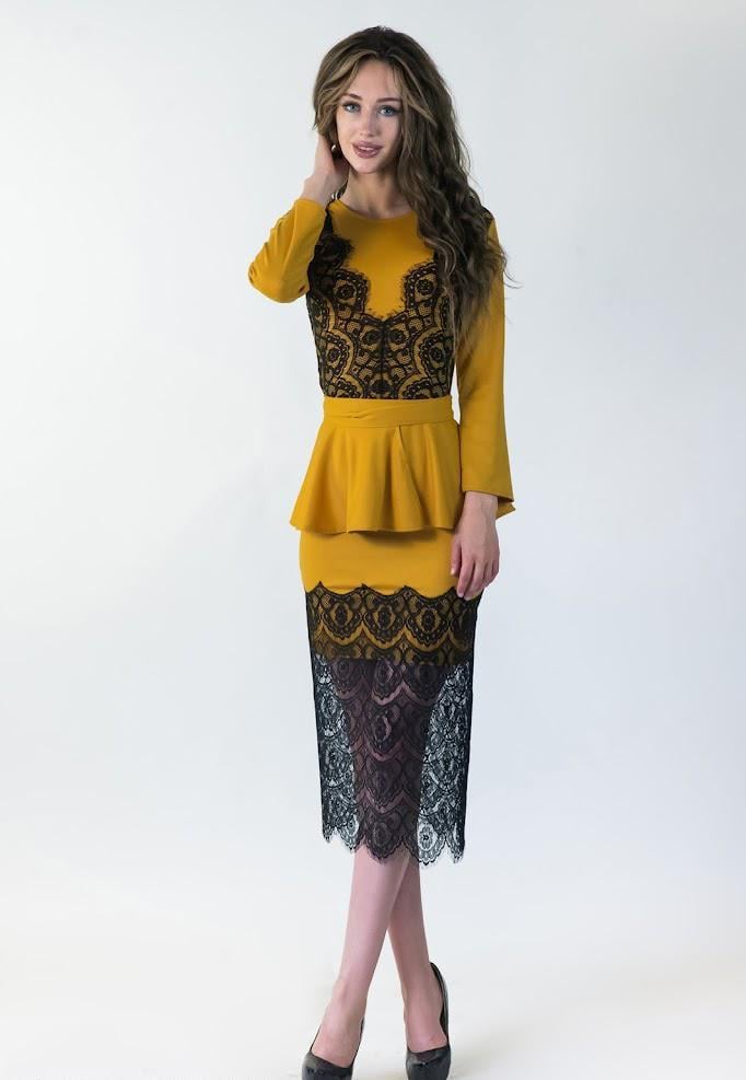 Платье женское Podium Lotta 21259-MUSTARD XL Горчичный