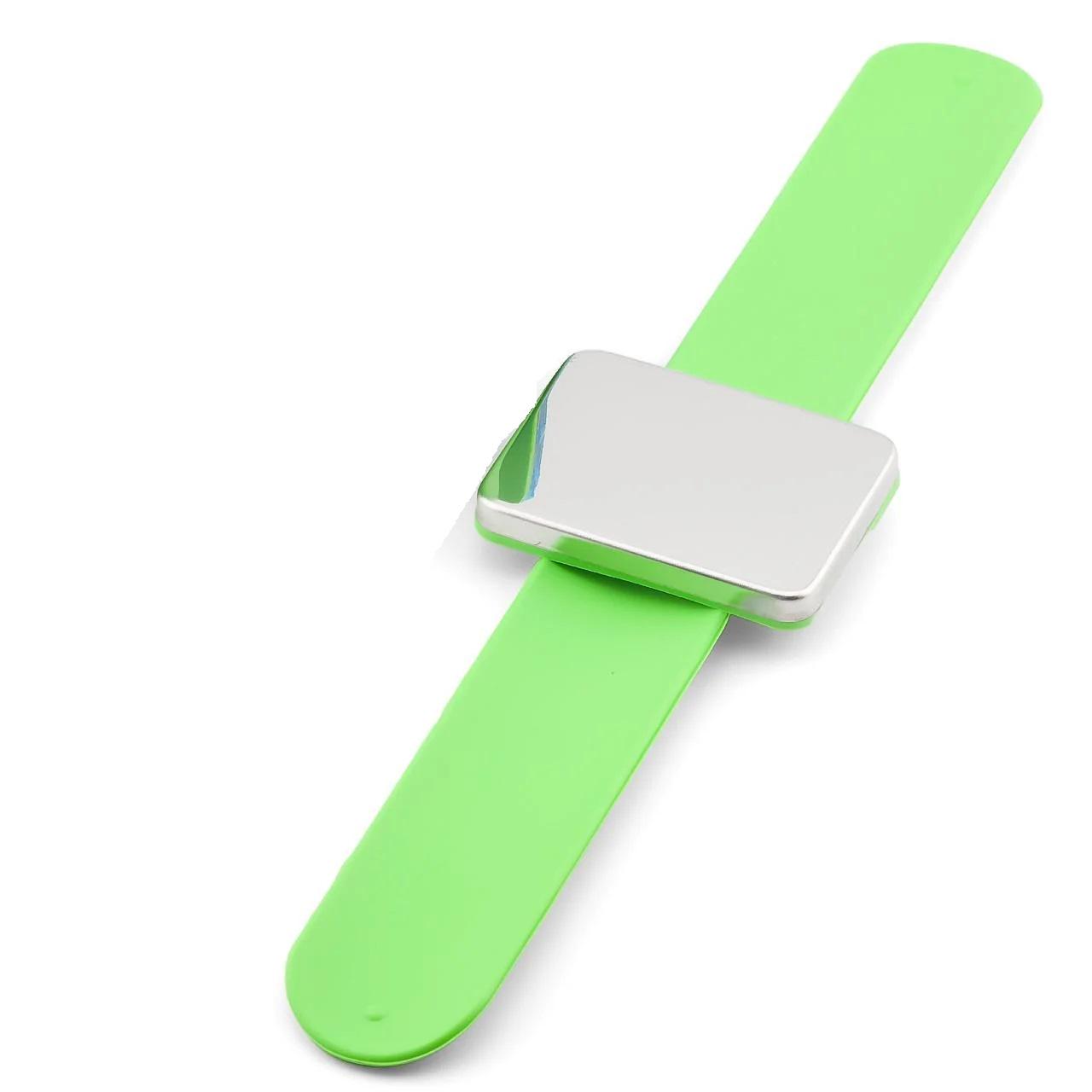 Браслет магнитный платформа прямоугольная 5,5х4 см 24х3 см Салатовый (ИН5540б11)