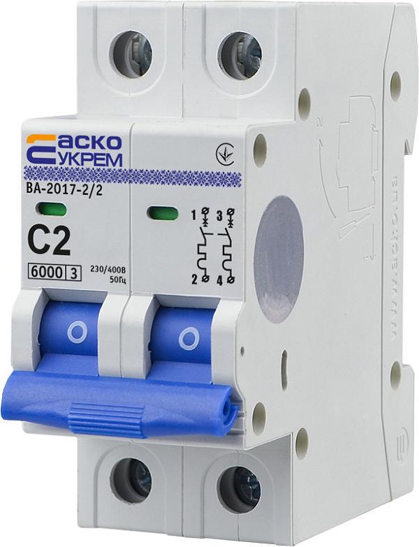 Автоматический выключатель АСКО-УКРЕМ ВА-2017/С 2р 2А (A0010170034) Автоматический выключатель АСКО-УКРЕМ ВА-2017/С 2р 2А (A0010170034)