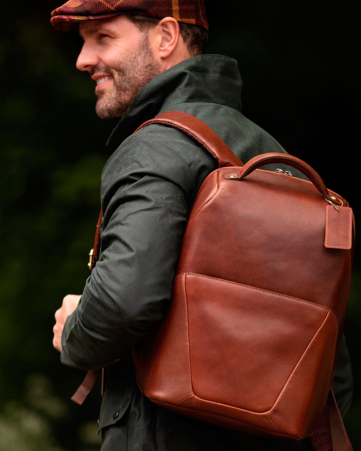 Городской рюкзак мужской кожаный Ashwood K47 Chestnut - фото 5 Городской рюкзак мужской кожаный Ashwood K47 Chestnut - фото 5