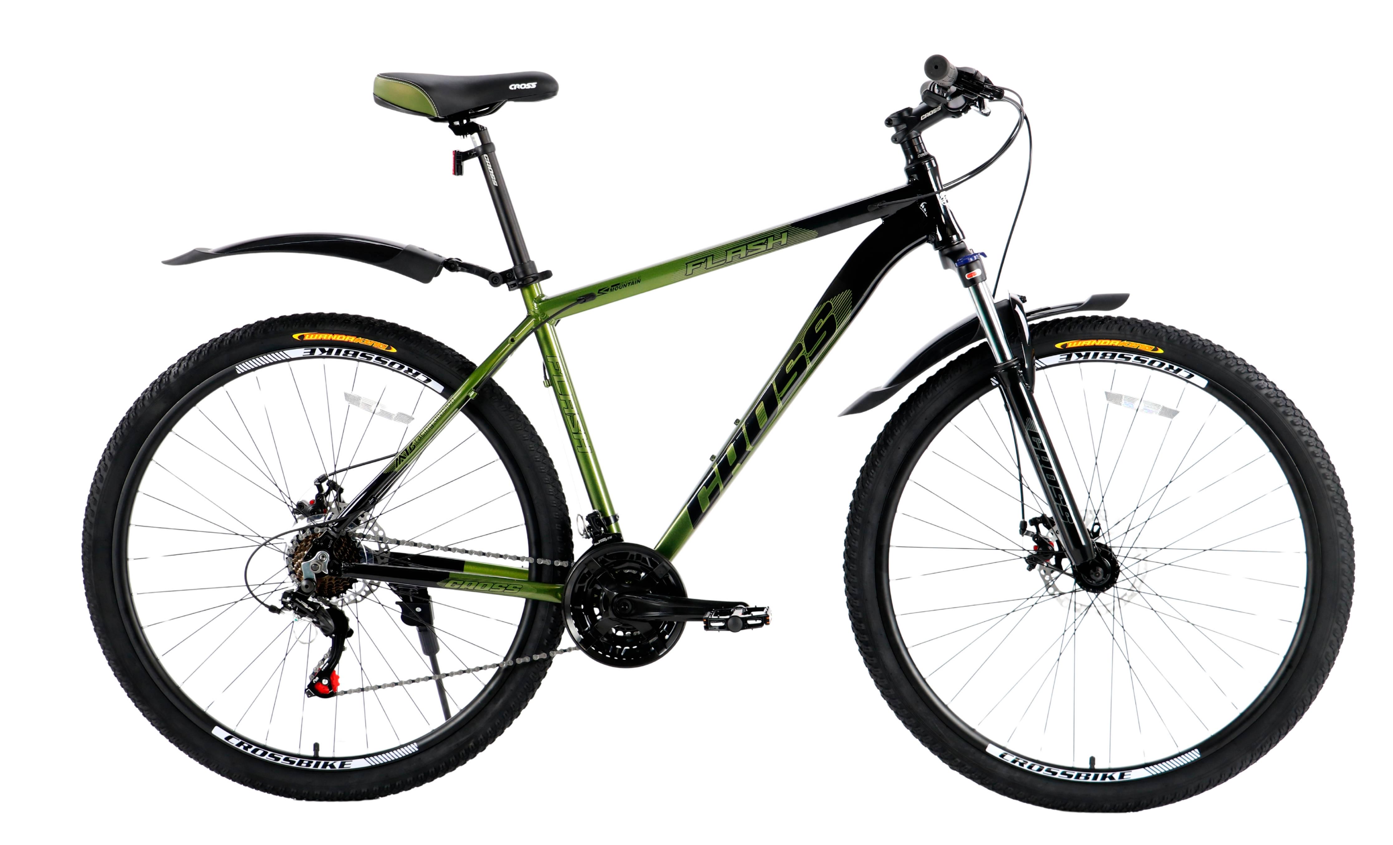 Велосипед Cross Flash 2024 27,5" 17" Зелено-чорний