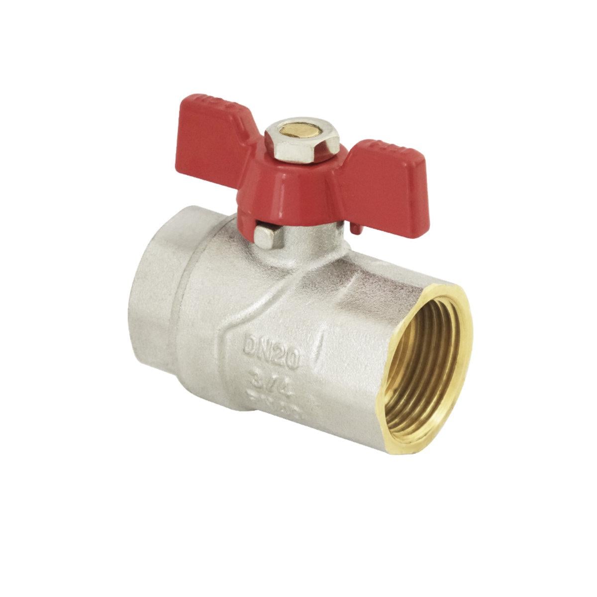 Кран шаровый Raftec PN40 ВВ 3/4 бабочка Red (SW-54069)