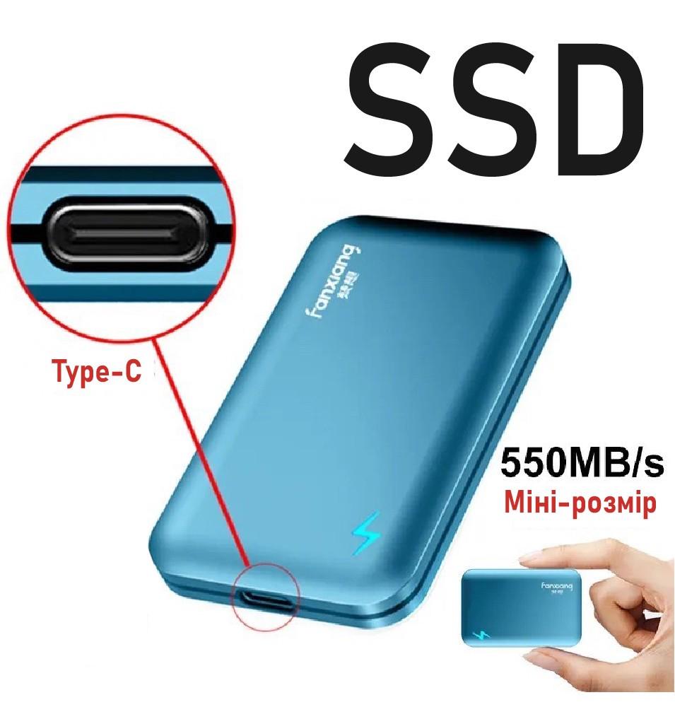 Твердотельный накопитель XON Portable SSD X1 120 Гб USB 3.2 Gen2 Type-C Blue (XSSD0132CB) - фото 3