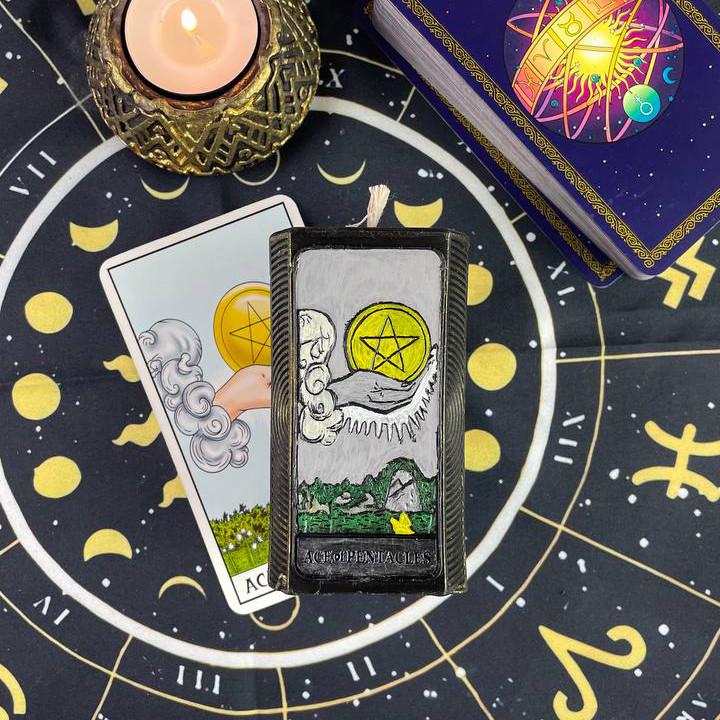 Свічка воскова карта Таро-Туз Пентаклів (1299) - фото 3 Свічка воскова карта Таро-Туз Пентаклів (1299) - фото 3
