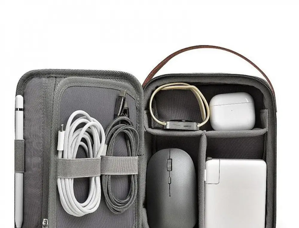 Сумка-органайзер WIWU Minimalis Travel Pouch для компьютерных и мобильных аксессуаров влагостойкая Серый (46025) - фото 2