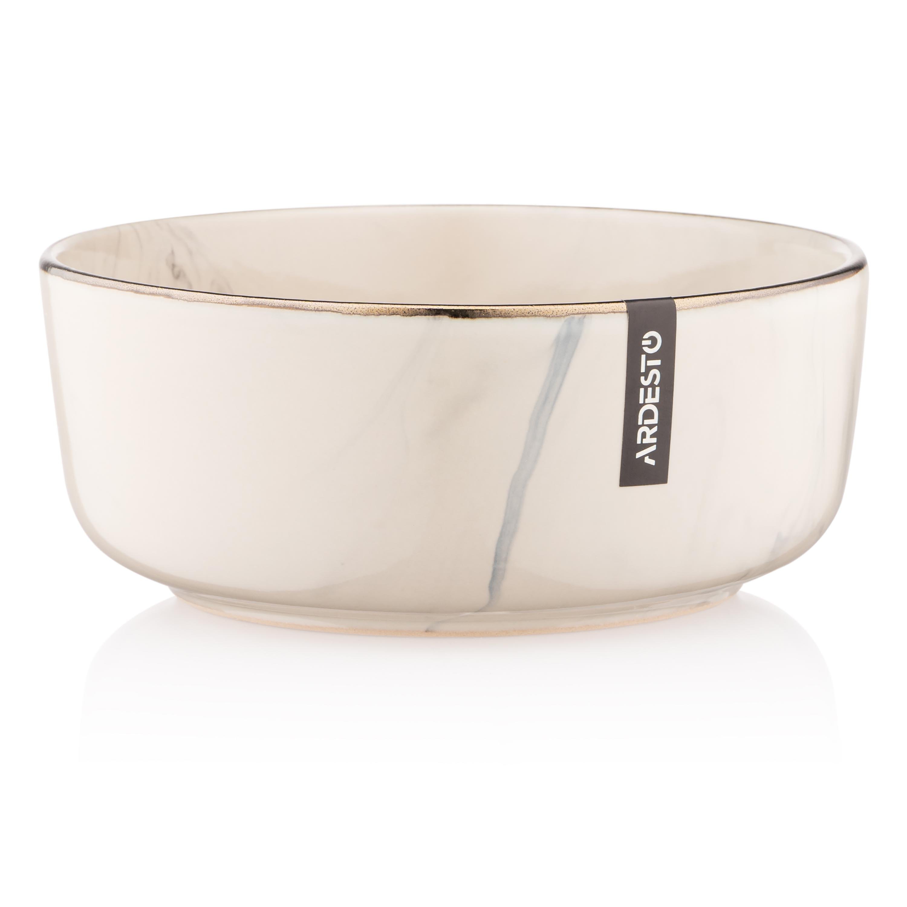Салатник Ardesto Marmo керамика 880 мл 15,6 см Бежевый (21757994)