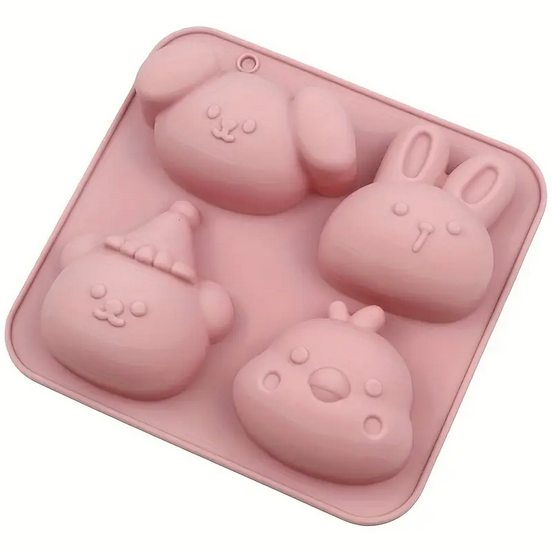 Форма силиконовая для выпечки 4в1 Розовый (SAM-73257)