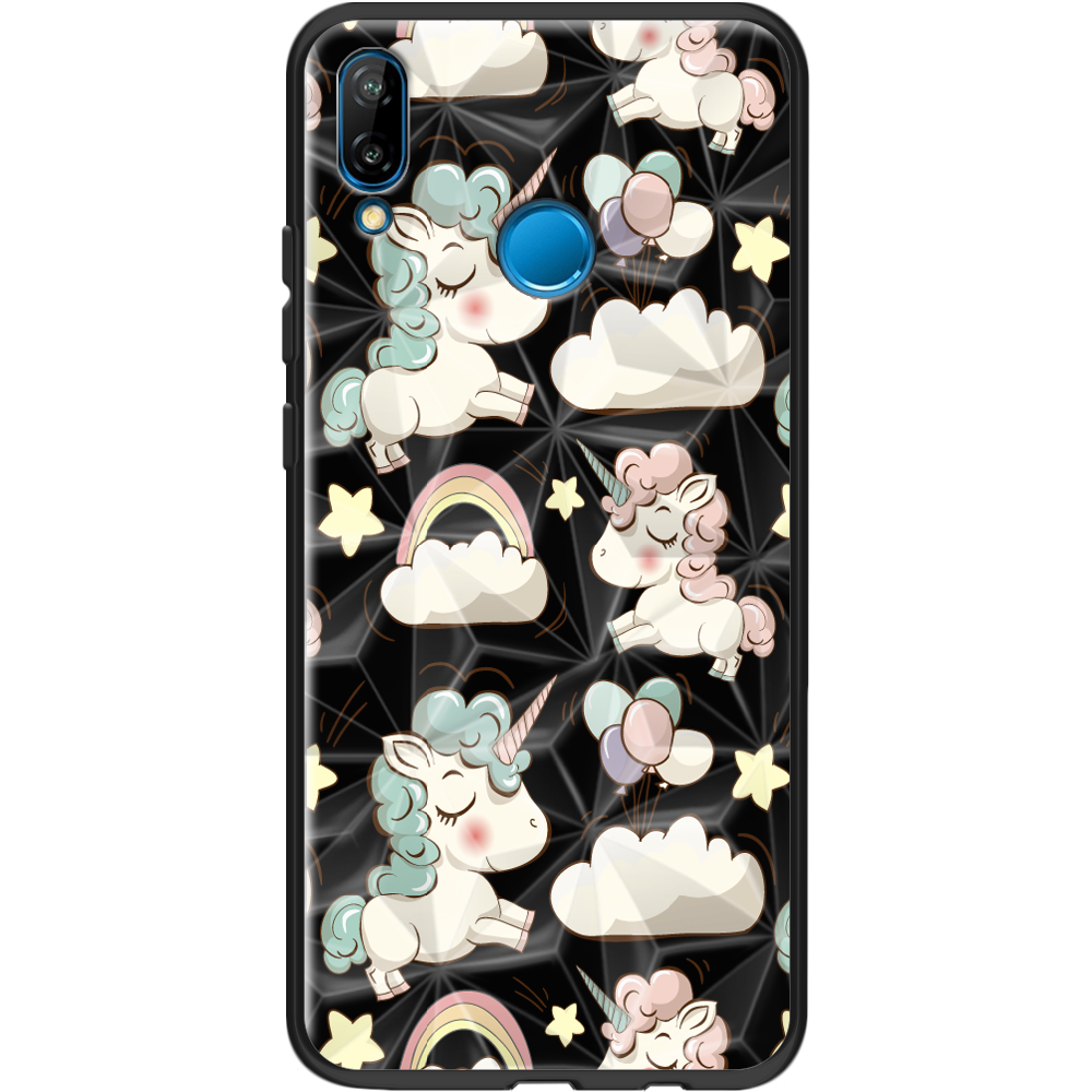 Чехол Boxface Huawei P20 Lite Unicorns Черный силикон с призмой (33127-cc2-37849)