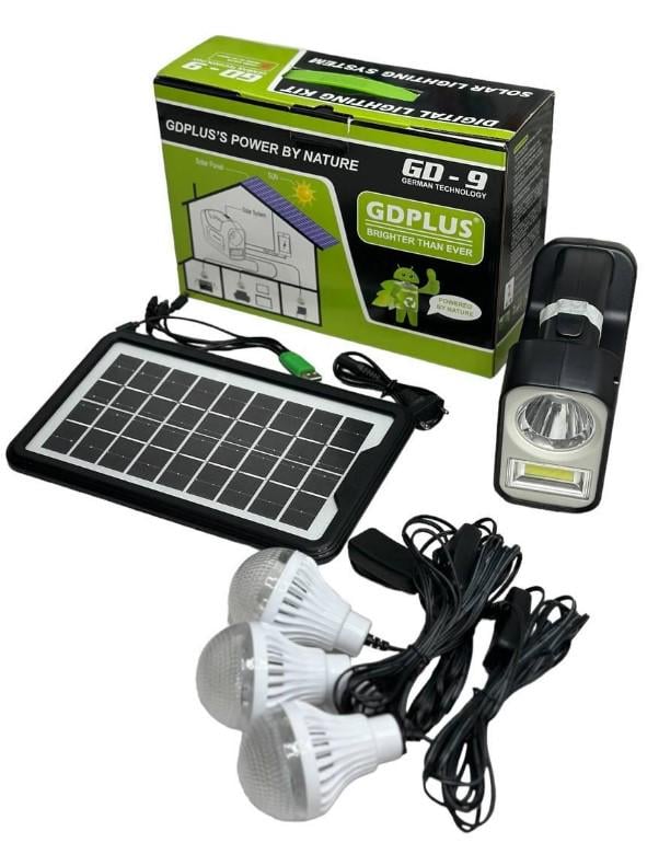 Сонячна станція GDPLUS GD-9 з вбудованим акумулятором/ліхтарем і додатковою лампою 4500 мАг (1988504710) - фото 6