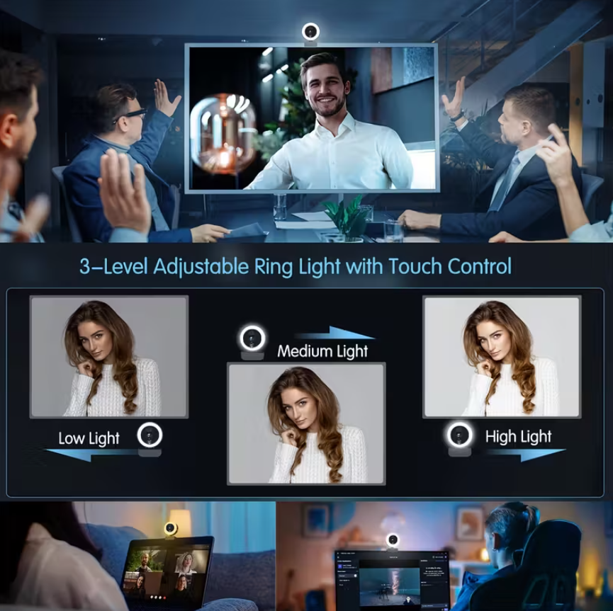 Веб-камера з мікрофоном зі штативом та автофокусом 2K FullHD (ВШТ46) - фото 7 Веб-камера з мікрофоном зі штативом та автофокусом 2K FullHD (ВШТ46) - фото 7