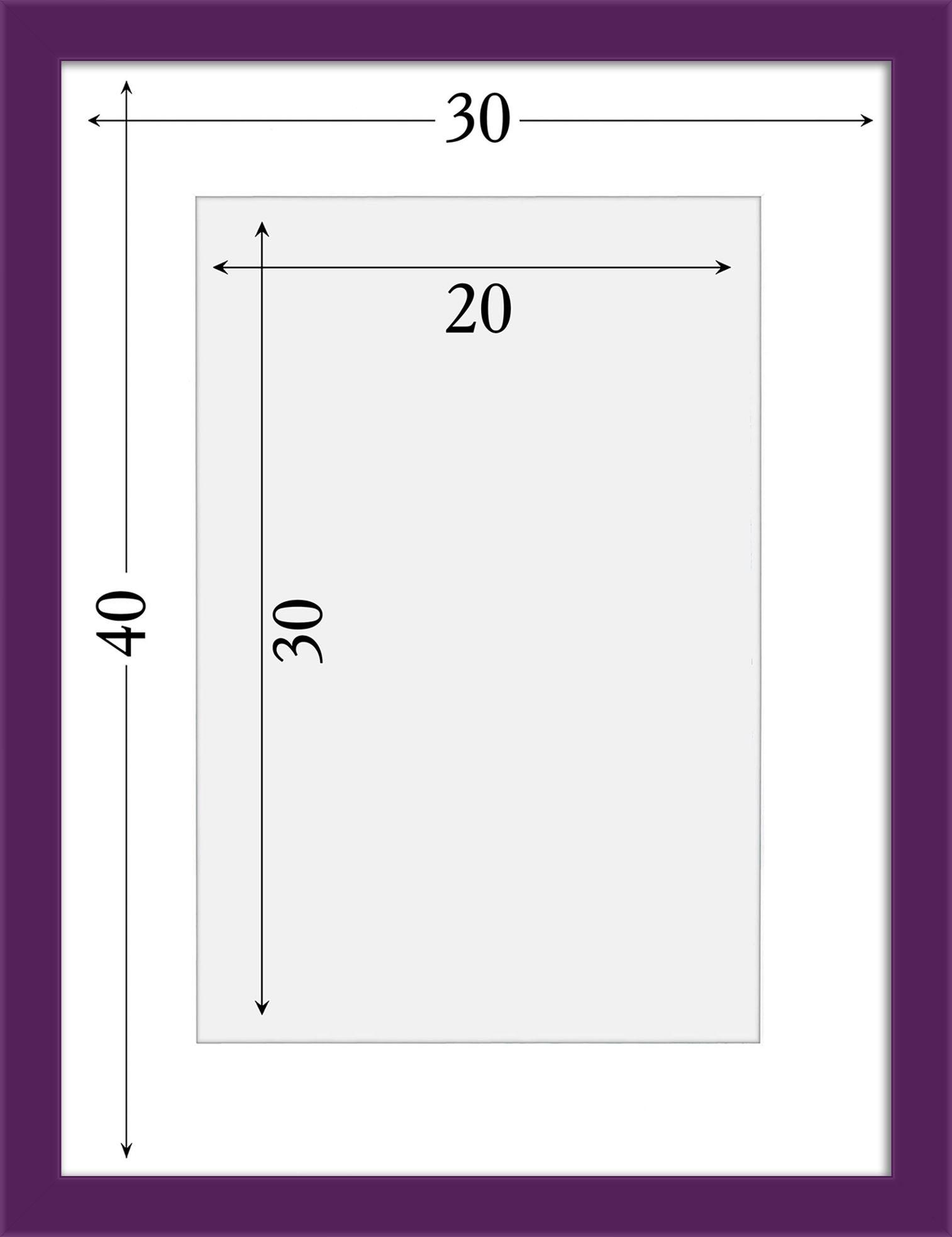 Фоторамка деревянная EmojiFrame 30х40 см под фото 20х30 см AH2220-14 пластиковое стекло 0,8 мм паспарту Фиолетовый - фото 6