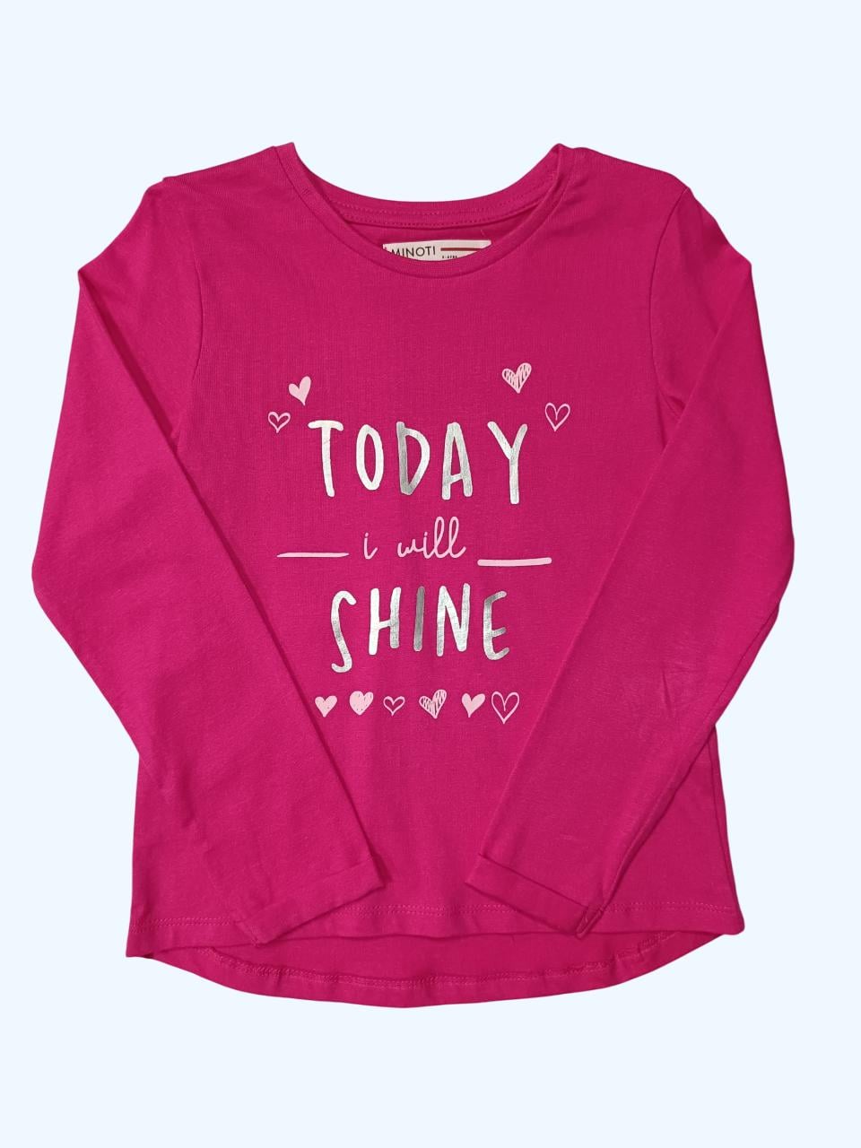 Лонгслів дитячий для дівчинки Minoti 128 см Рожевий (0234C)