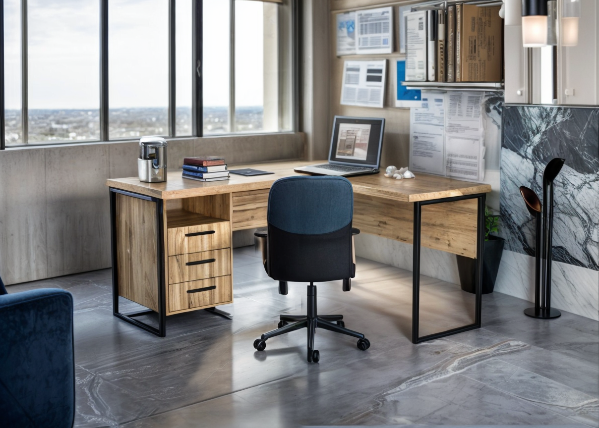 Стіл кутовий офісний Tobi Sho LOFT Gold СУЛГ/3-1 з 3 шухлядами стільниця 18 мм 1400х1200х750 Дуб аппалачі - фото 3 Стіл кутовий офісний Tobi Sho LOFT Gold СУЛГ/3-1 з 3 шухлядами стільниця 18 мм 1400х1200х750 Дуб аппалачі - фото 3