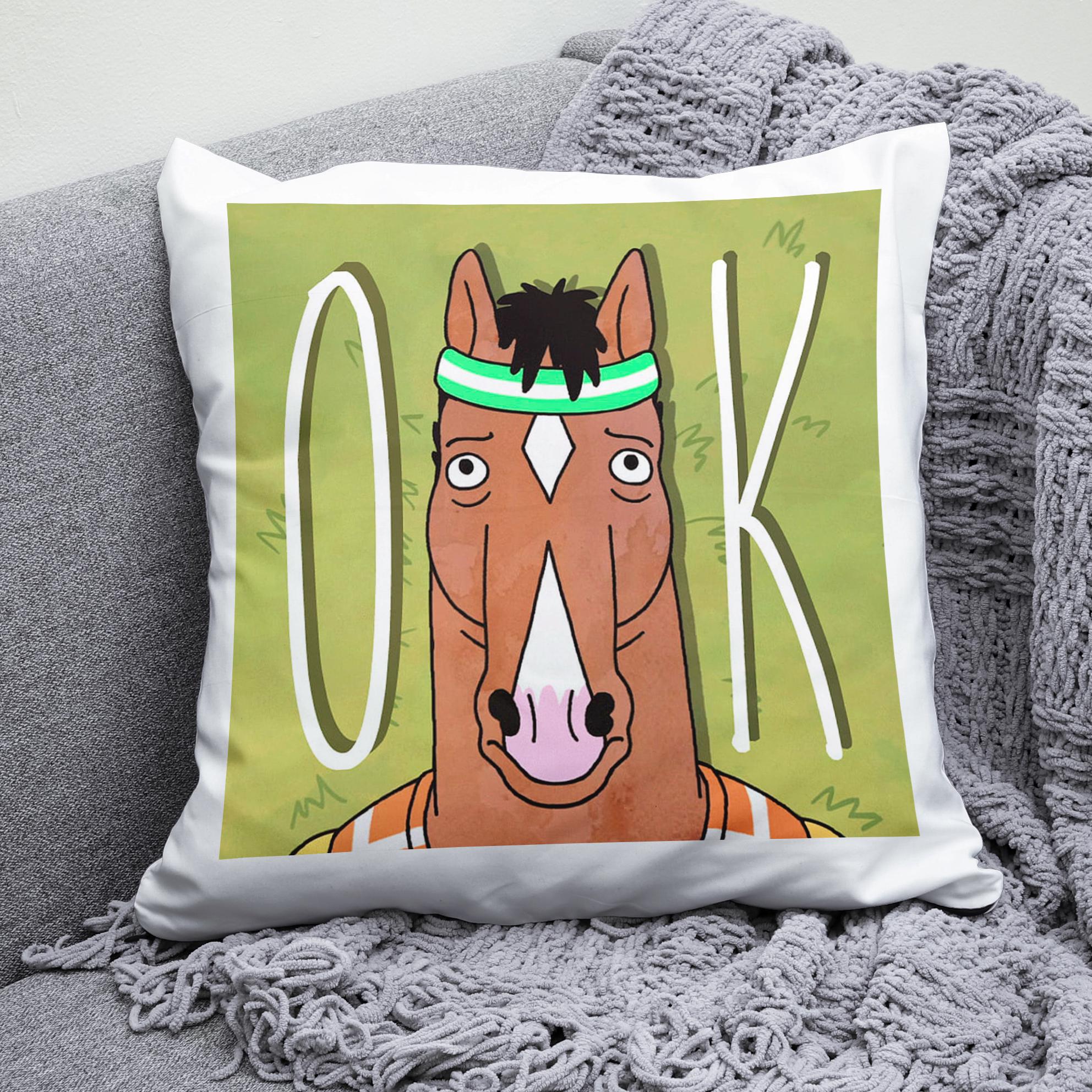 Плюшевая подушка квадрат с принтом BoJack Horseman
