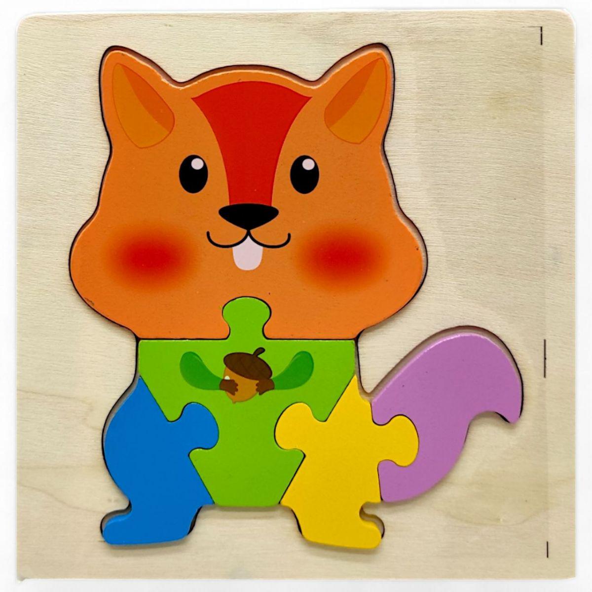 Вкладиш-пазл дерев'яний Білочка 15х15 см