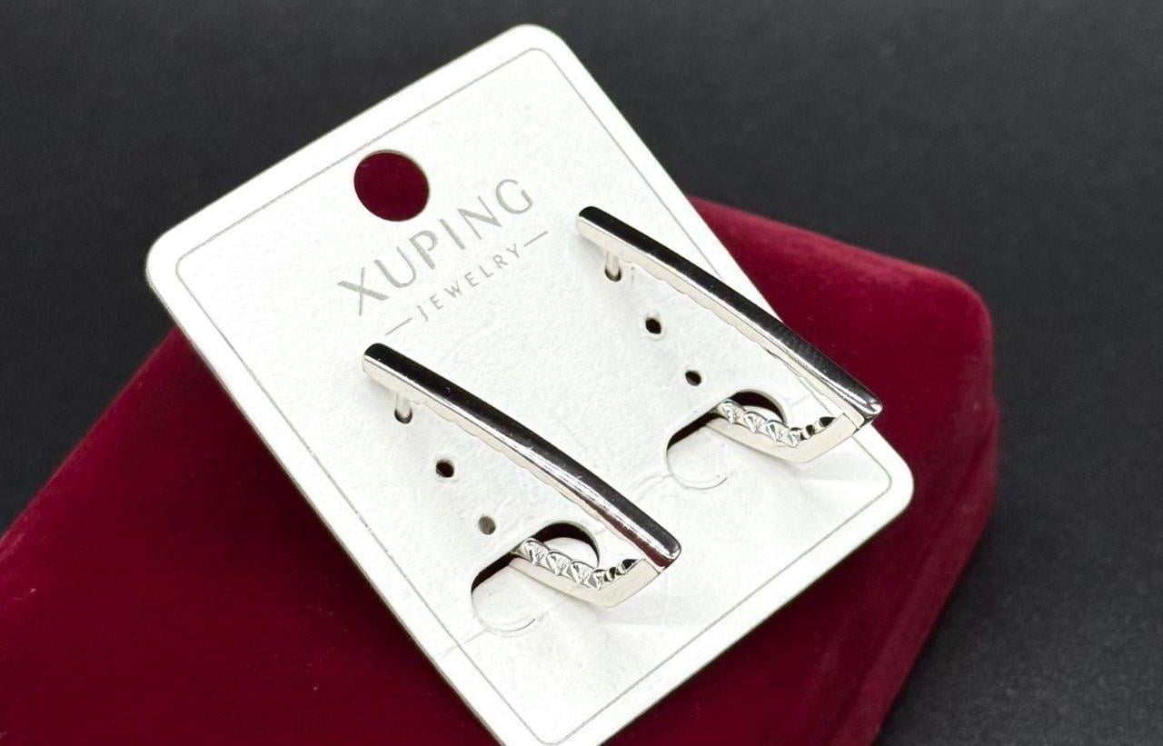 Сережки Xuping геометричні з гострим кутом гіпоалергенні з медичної сталі (2931660416)