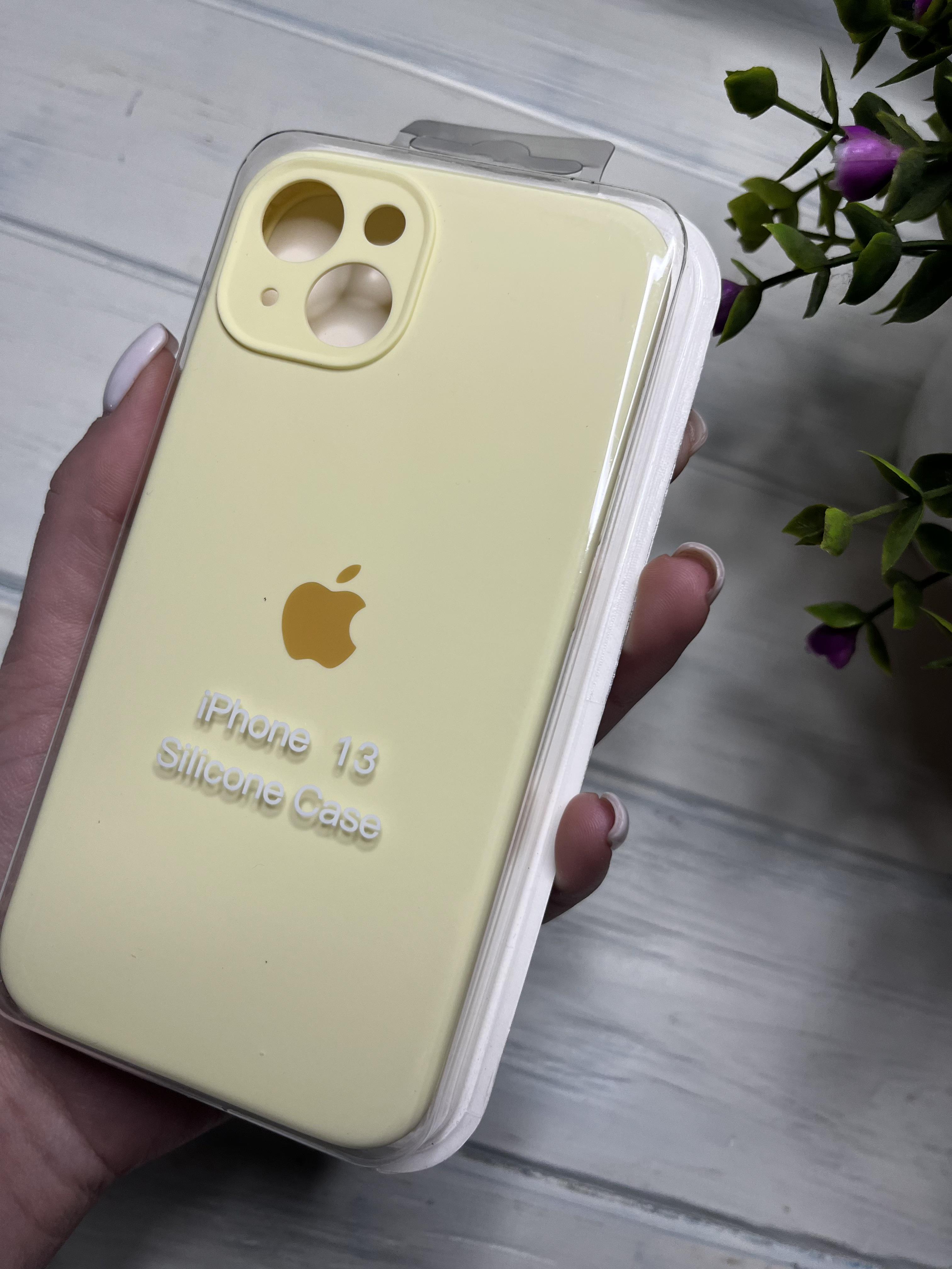 Чехол накладка на iPhone (Айфон) 13 закрытый низ и закрытая камера silicone case full camera Apple