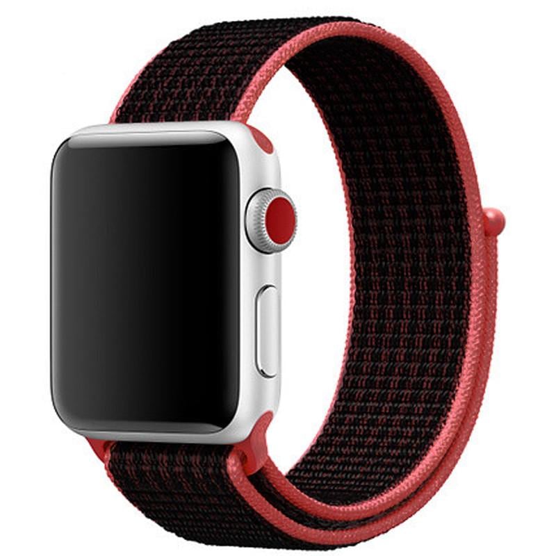 Ремінець для Apple Watch 38-40 mm Sport Loop Nike Black/Red (29caa1-800)