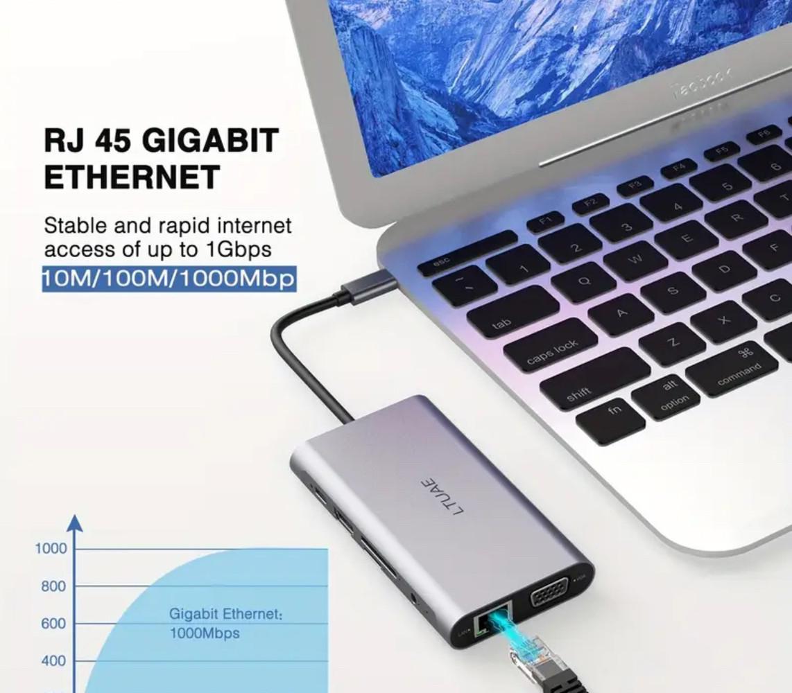 Док-станция для ноутбуков планшетов и телефонов 4K 11в1 USB C двойной дисплей - фото 3 Док-станция для ноутбуков планшетов и телефонов 4K 11в1 USB C двойной дисплей - фото 3