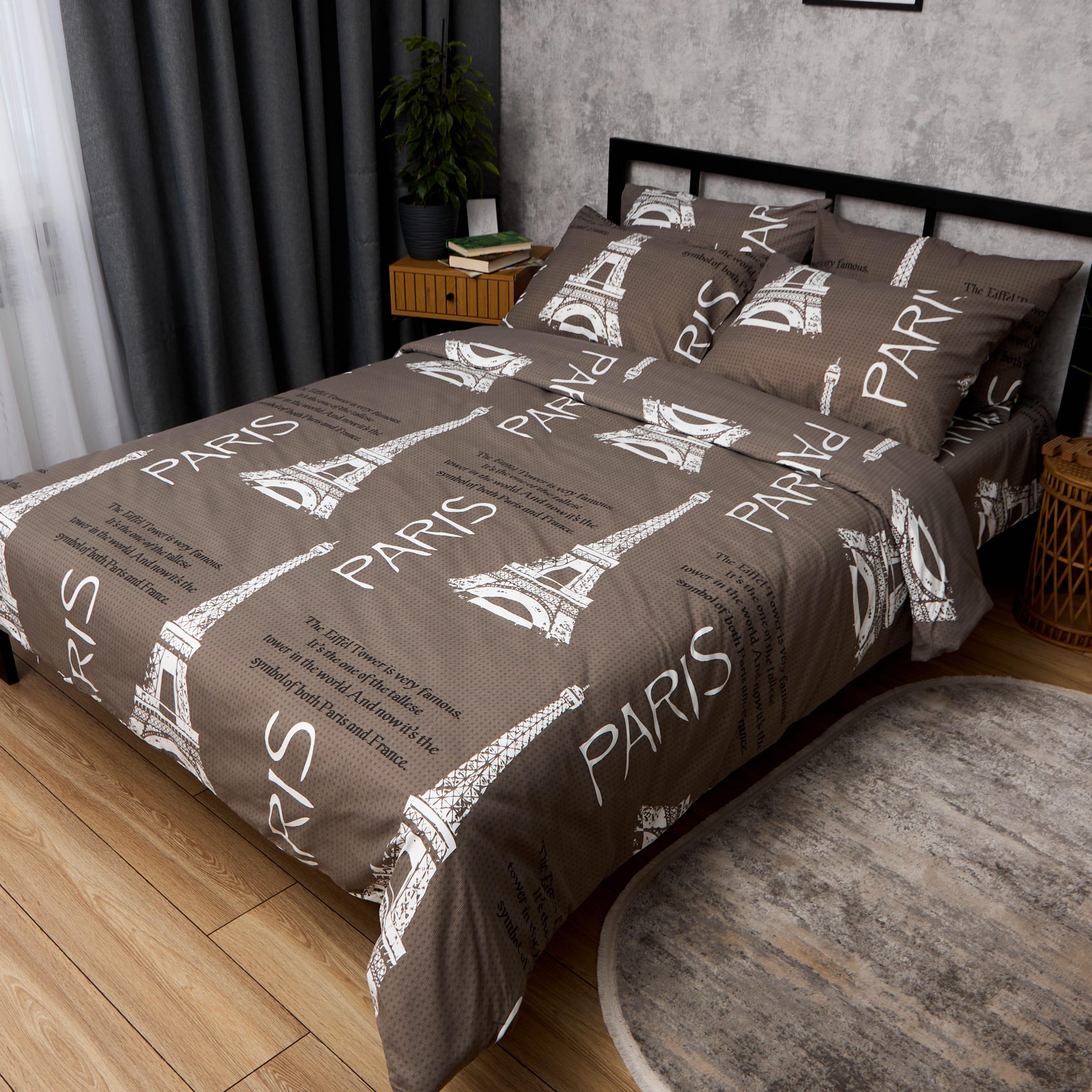 Комплект постільної білизни Moon&Star Мікросатин Premium Paris Coffee сімейний 160х220х2 см наволочки 2 шт. 70х70 см (MS-820016132)