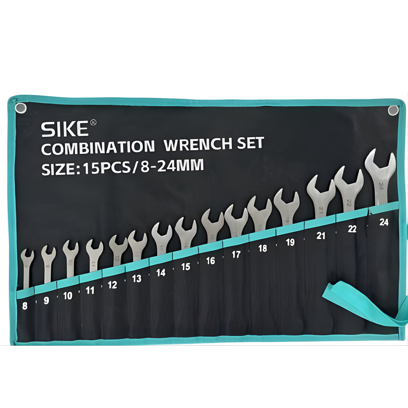 Набор гаечных ключей комбинированные рожково-накидные для ремонта автомастерских гаража и дома с чехлом 15 шт. 8-24 мм