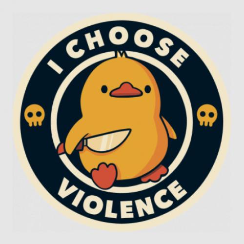 Стікер Duck I Choose Violence 24,9x25 см (26240424)
