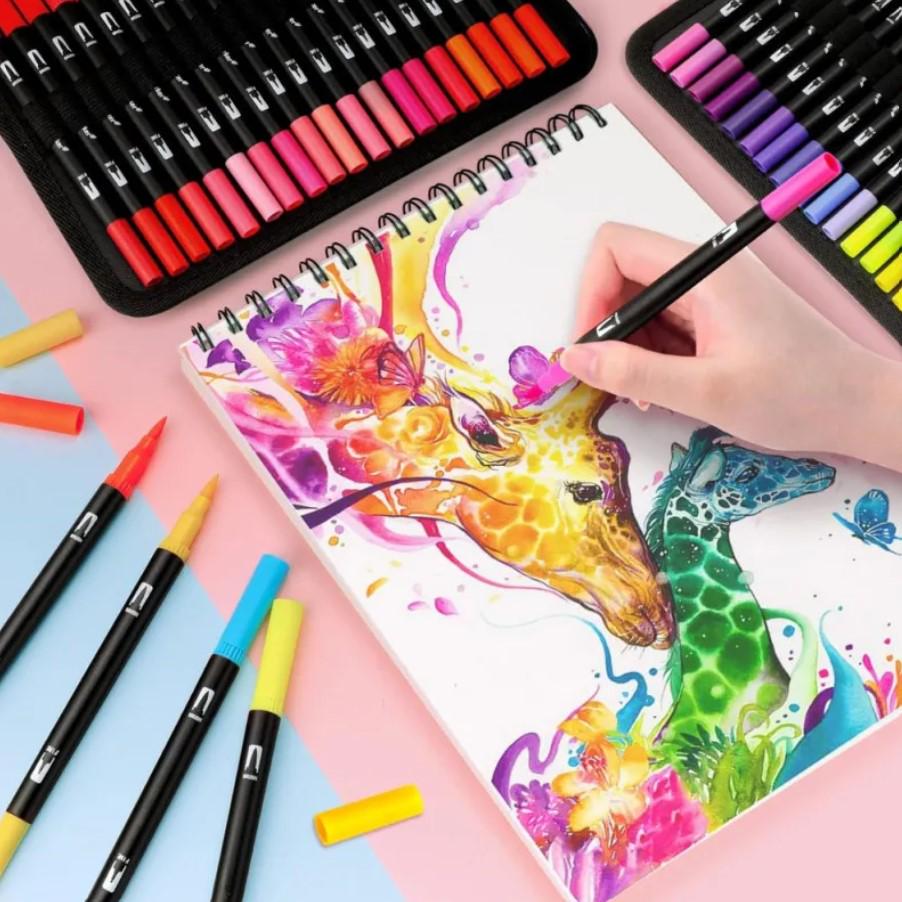 Фломастери акварельні двосторонні Dual Brush з сумкою 80 шт. (256) - фото 6 Фломастери акварельні двосторонні Dual Brush з сумкою 80 шт. (256) - фото 6