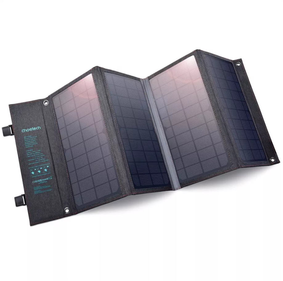 Солнечная зарядная станция Choetech Portable Foldable Solar Charger SC006 36W-C PD 3.0 USB QC 3.0 Серый (SC006) - фото 1