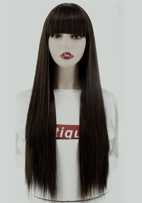 Парик длинные волосы с прямой челкой Темно-каштановый (55-181-8805-К) Парик длинные волосы с прямой челкой Темно-каштановый (55-181-8805-К)