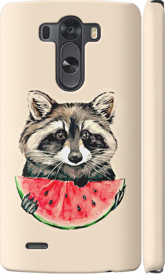 Чехол на LG G3 D855 Енотик с арбузом (4605c-47-42517)