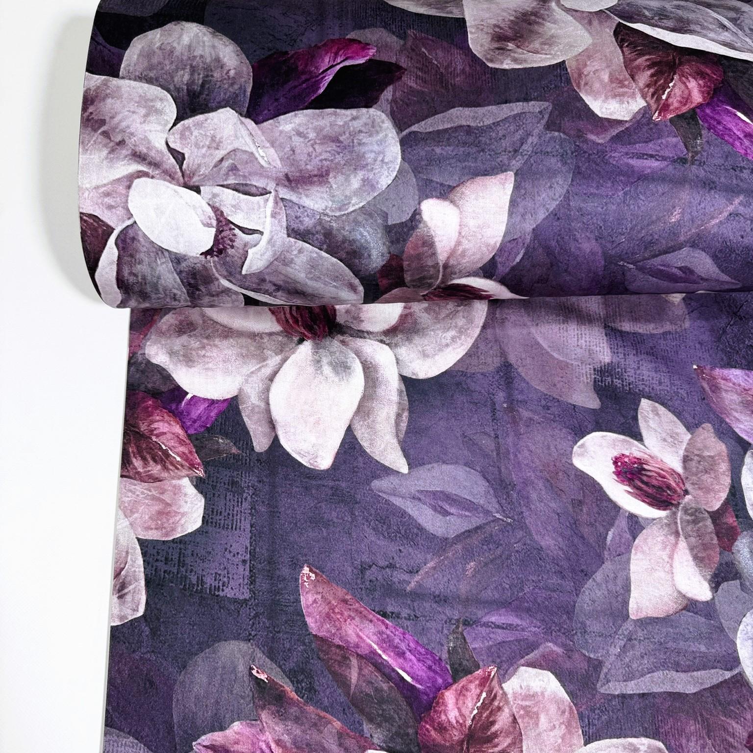 Ткань для постельного белья сатин диджитал цветы Фиолетовый (Digital 02921) Ткань для постельного белья сатин диджитал цветы Фиолетовый (Digital 02921)