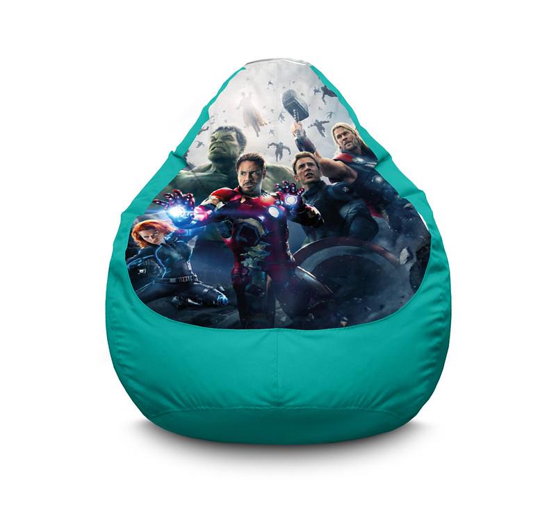 Крісло мішок iPuff Avengers Team Оксфорд XXXL 100х135 см Бірюзовий