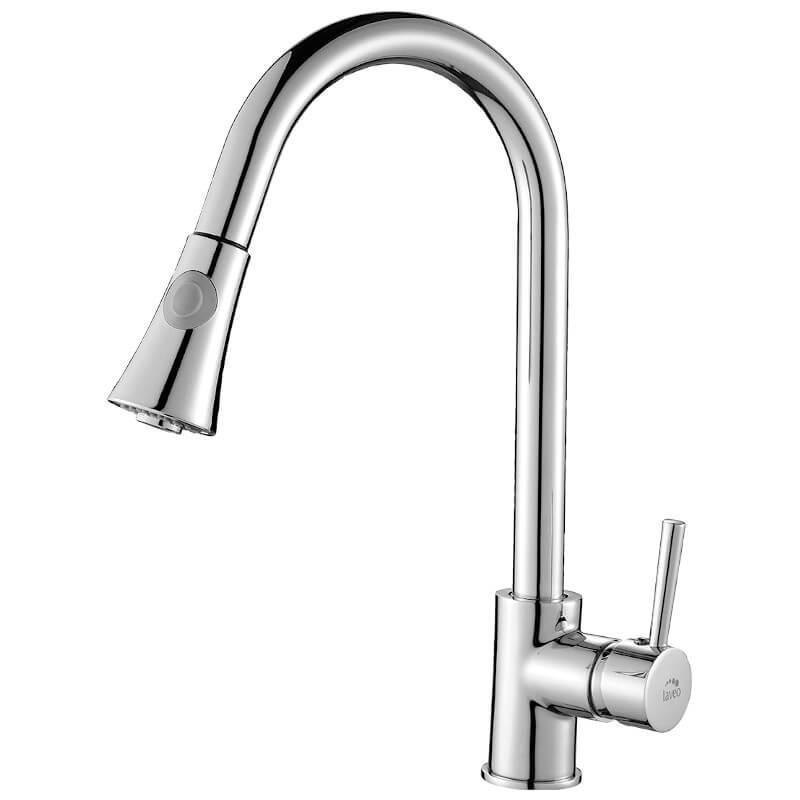 Змішувач Laveo DARU для мийки з витяжним виливом Хром (BLD_069D)