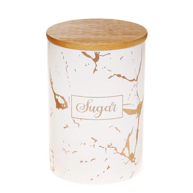 Банка керамическая Flora Sugar с бамбуковой крышкой 0,8 л (31879)